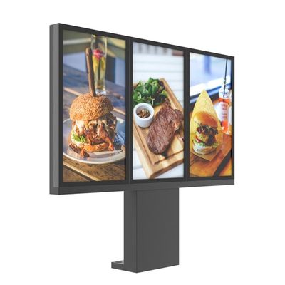 la impulsión de 49inch Digitaces a través de los tableros del menú para los restaurantes 3000nits empalmó 3 pantallas al aire libre