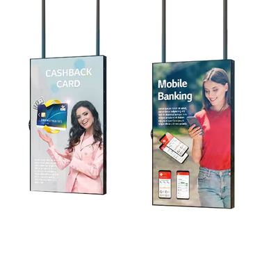 Display LCD de ventana de 55 pulgadas de alta luminosidad interior Techo colgante Publicidad minorista