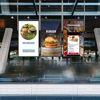 Display LCD de ventana de 43 pulgadas en el techo interior publicidad colgante 1920 X 1080 Fhd