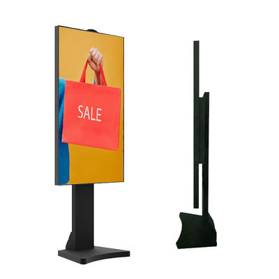 Display LCD de 55 pulgadas en pie en el exterior de señalización digital publicitaria
