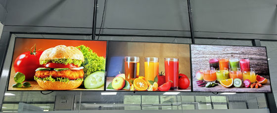 700nits FHD Indoor Digital Menu Board para la publicidad de comida rápida