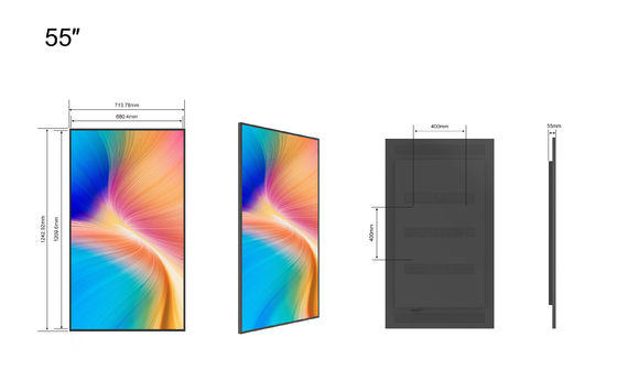 Displays LCD de ventana ultrafinas de 55 pulgadas para publicidad en tiendas