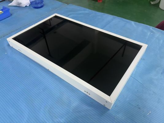 Pantalla de ventana de un solo lado colgante de techo de 21.5 pulgadas FHD 2000 nits para tienda de restaurante