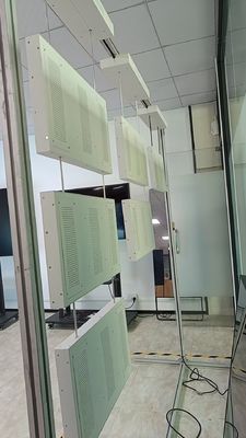 Pantalla de ventana de un solo lado colgante de techo de 21.5 pulgadas FHD 2000 nits para tienda de restaurante